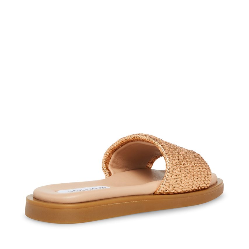 Sandalias de Diapositivas Steve Madden Leigh Rose Mujer Doradas | ES XLS219